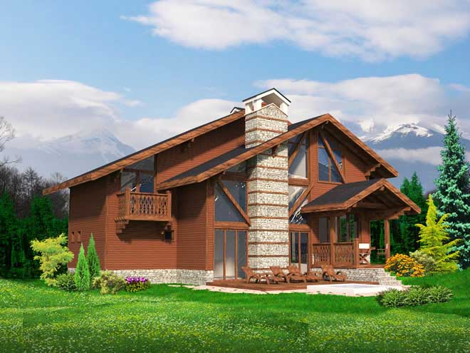 Проект на еднофамилна къща в алпийски стил 